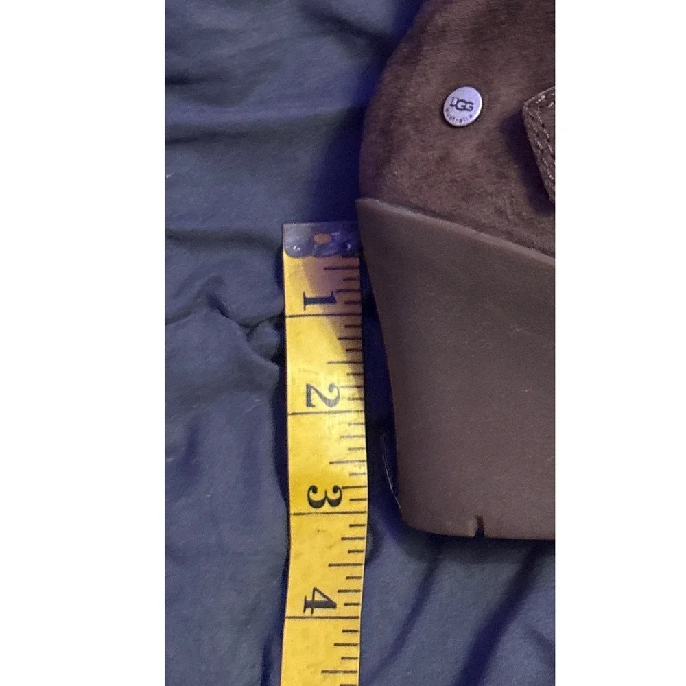 UGG Australia Gisella Brown Suede Shearling Lined Wedge Boots Women's Size 8